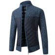 Quilted Jacket - Men's Zip-Up Knitted Quilted Cardigan