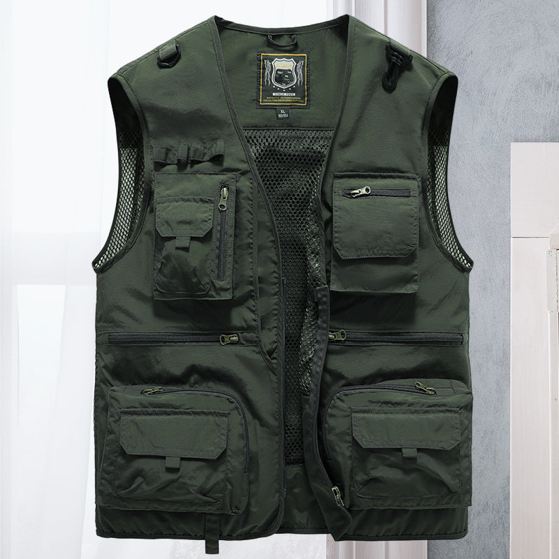 Cargo Vest - Tactical - Zip-Up - Work Vest - Mens Gilet
