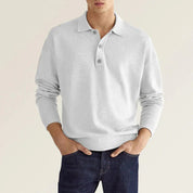 Polo Sweatshirt - Collared - Long Sleeve - Polo Jumper - Men's Clothing