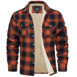 Plaid Overshirt - Men's Button-Up Fleece Lined Shirt Jacket for Winter