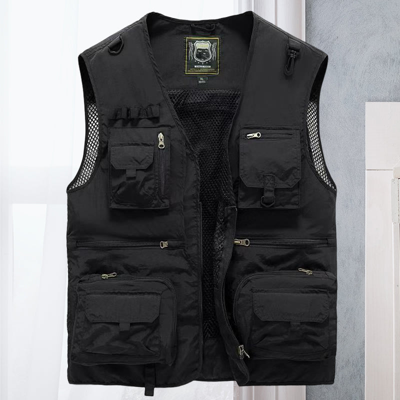 Cargo Vest - Tactical - Zip-Up - Work Vest - Mens Gilet