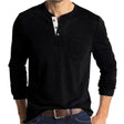 Long Sleeve T-Shirt - Men's Casual Quarter Button Crew Neck Basic Shirt