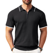 Knit T-Shirt - Collared - Quarter Zip - Polo Shirt - Men's Shirt