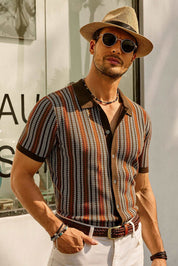 Short Sleeve Shirt | Vintage | Striped | Collared Shirt | Men's Shirts