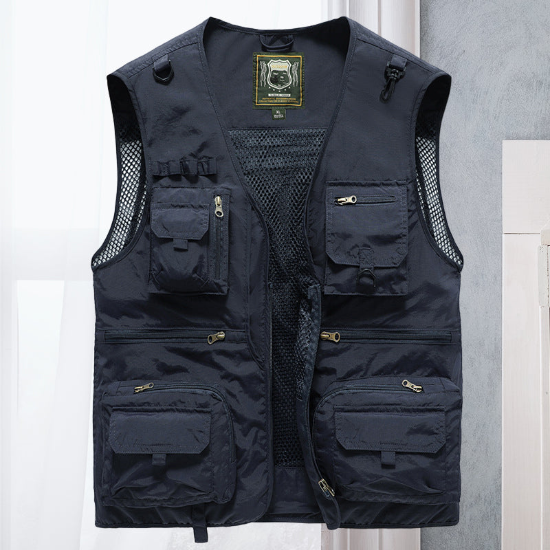 Cargo Vest - Tactical - Zip-Up - Work Vest - Mens Gilet