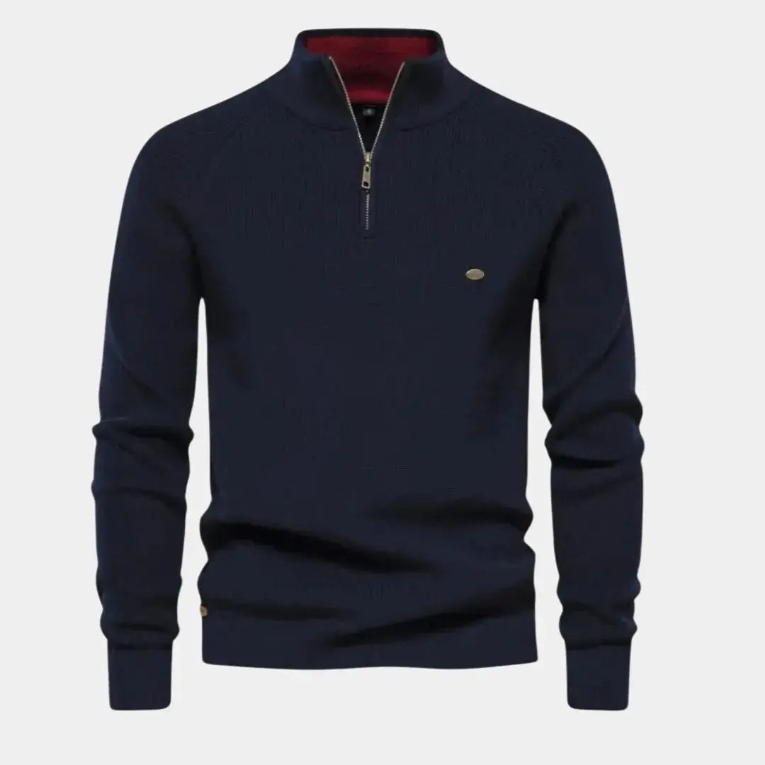 Half Zip Sweater | Knitted | Zip Neck | Polo Jumper | Men's Quarter Zip Jumper