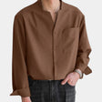 Button-Up Shirt - Men's Casual Loose Fit Long Sleeve Dress Shirt