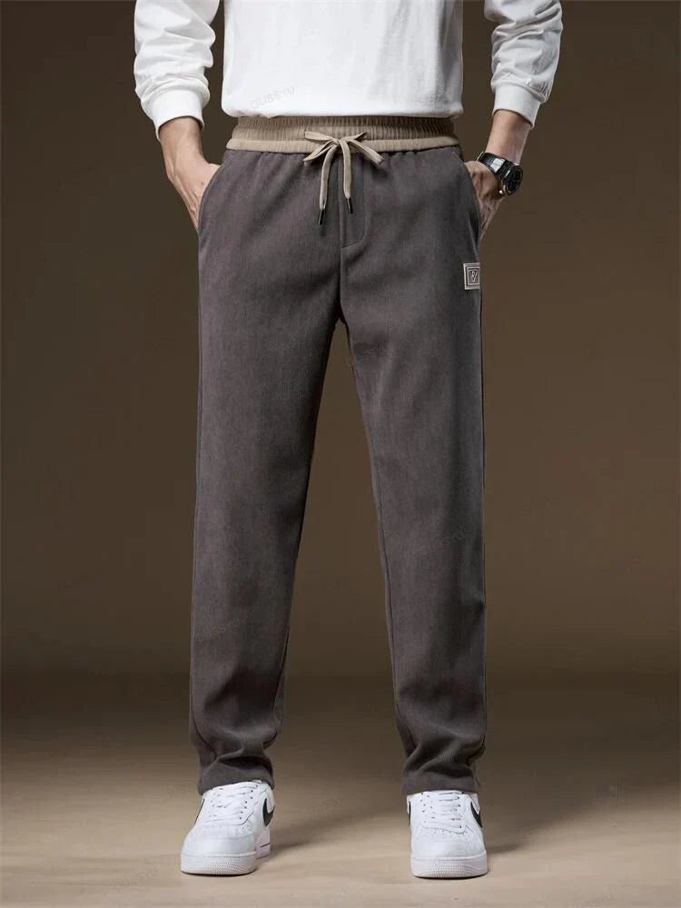 Corduroy Pants - Drawstring - Straight Leg - Sweatpants - Mens Joggers