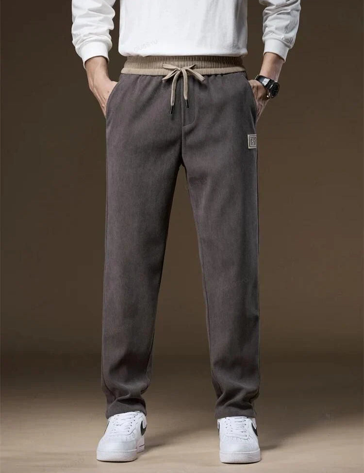 Corduroy Pants - Drawstring - Straight Leg - Sweatpants - Mens Joggers