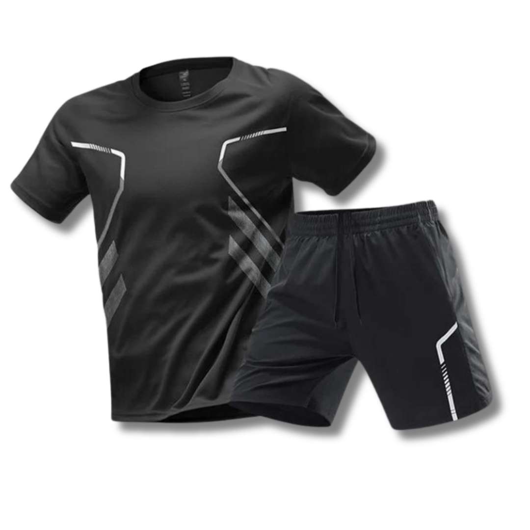 Activewear Set - T-Shirt - Shorts - Gym Clothes - Exercise Clothes for Men 