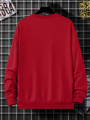 Men's Sweatshirt - Round Neck - Print - Oversized Sweatshirt - Oversized Pullover