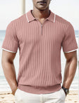 Knit T-Shirt - Collared - Quarter Zip - Polo Shirt - Men's Shirt