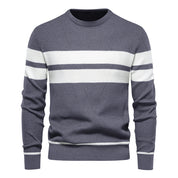 Men's Jumper - Round Neck - Striped - Knitted Sweater - Men's Clothing