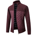Quilted Jacket - Men's Zip-Up Knitted Quilted Cardigan