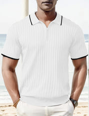 Knit T-Shirt - Collared - Quarter Zip - Polo Shirt - Men's Shirt