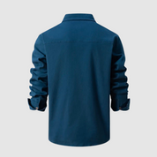 Denim Shirt - Men's Long Sleeve Button-Up Shirt with Breast Pockets