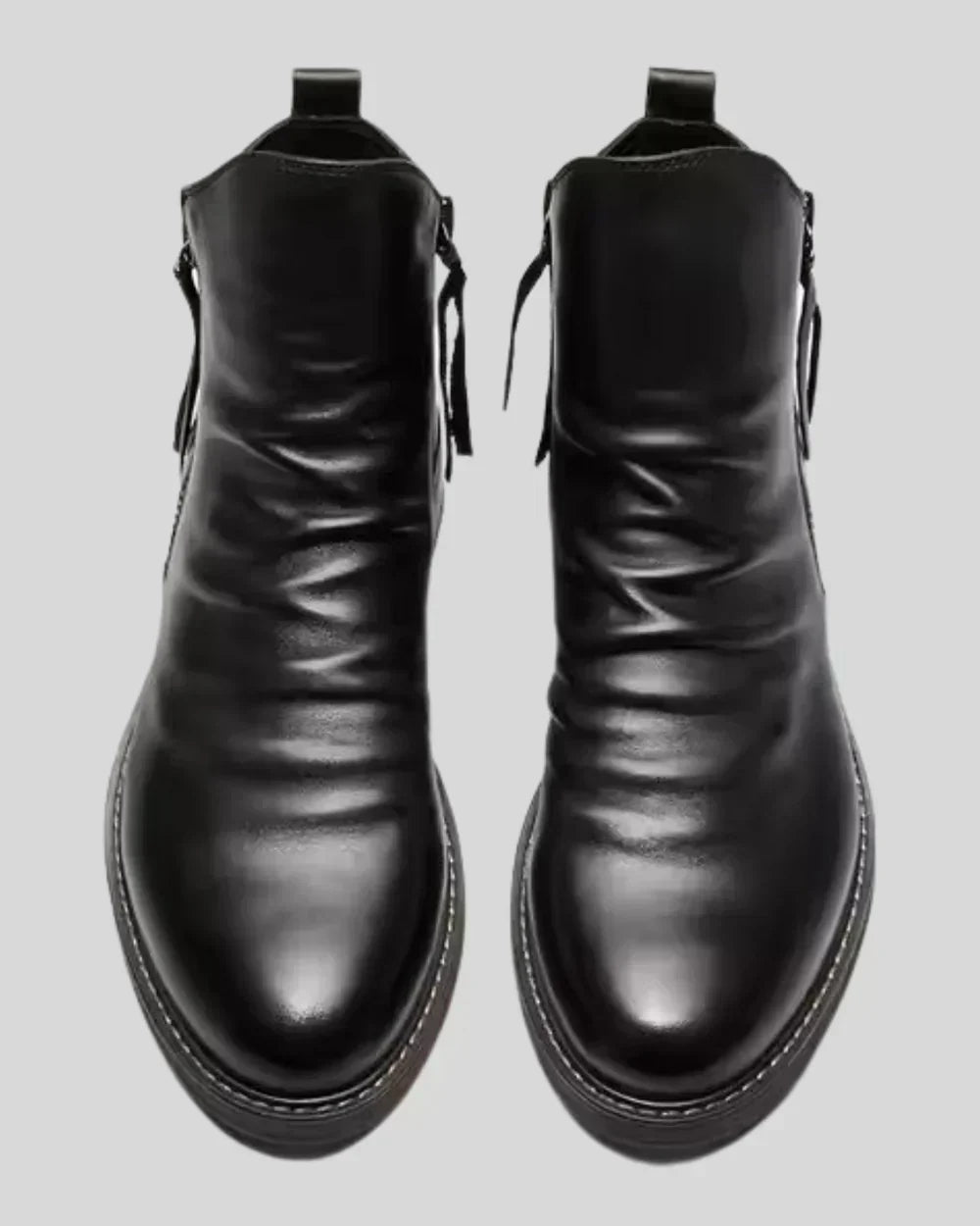 Leather Boots - Stylish - Zipper - Ankle Boots - Men's Boots