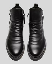 Leather Boots - Stylish - Zipper - Ankle Boots - Men's Boots