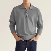 Polo Sweatshirt - Collared - Long Sleeve - Polo Jumper - Men's Clothing