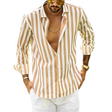 Striped Shirt - Men's Casual Button-Up Long Sleeve Shirt