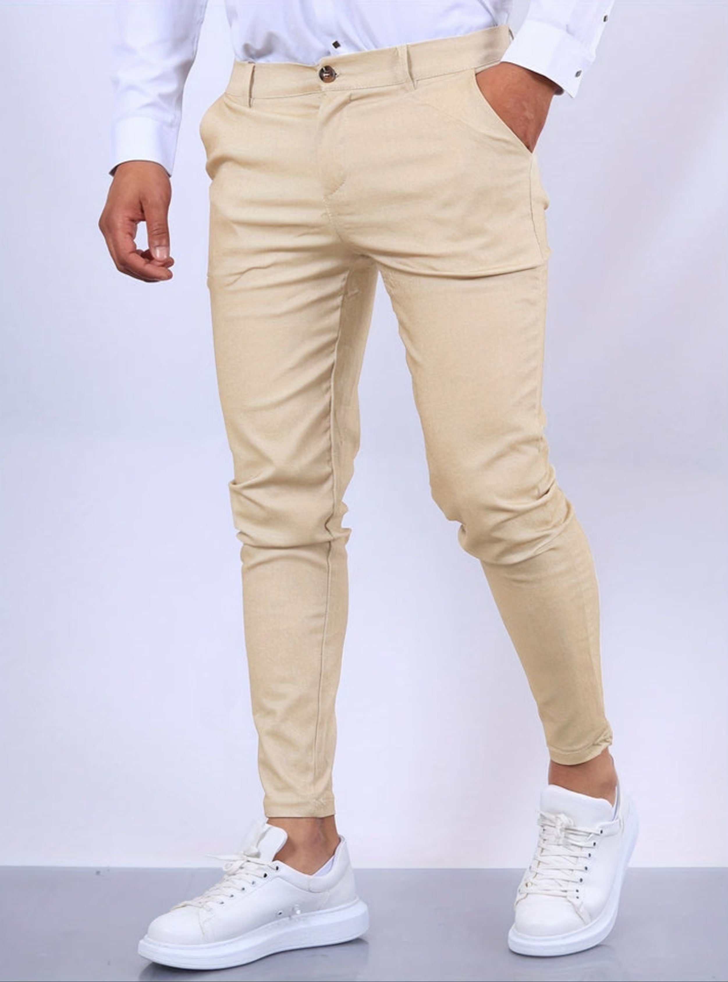 Skinny Chinos - Men's Casual Stretch Slim Fit Chino Pants