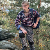 Flannel Shirt - Men's Plaid Button-Up Shirt with Breast Pockets
