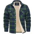 Plaid Overshirt - Men's Button-Up Fleece Lined Shirt Jacket for Winter