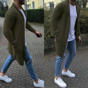 Knitted Cardigan | Casual | Open Front | Long Cardigan | Men's Cardigan
