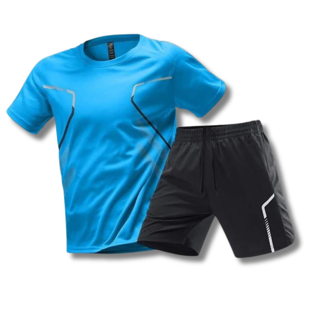 Activewear Set - T-Shirt - Shorts - Gym Clothes - Exercise Clothes for Men 