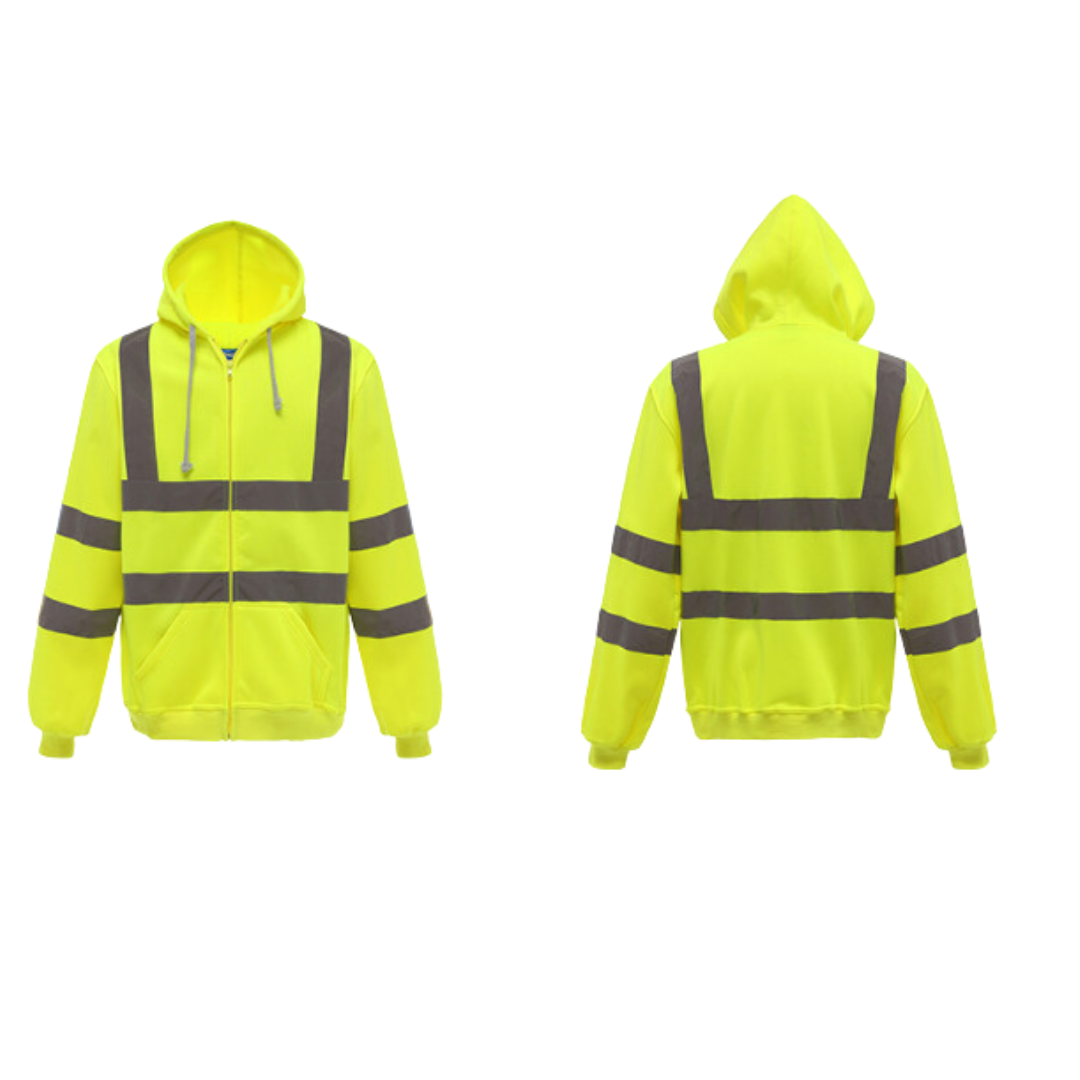 Hi Vis Jacket - Hooded - Workwear - Reflective Jacket - Men's Jacket