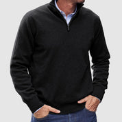 Quarter-Zip Jumper - Men's Casual Half-Zip Pullover Sweater