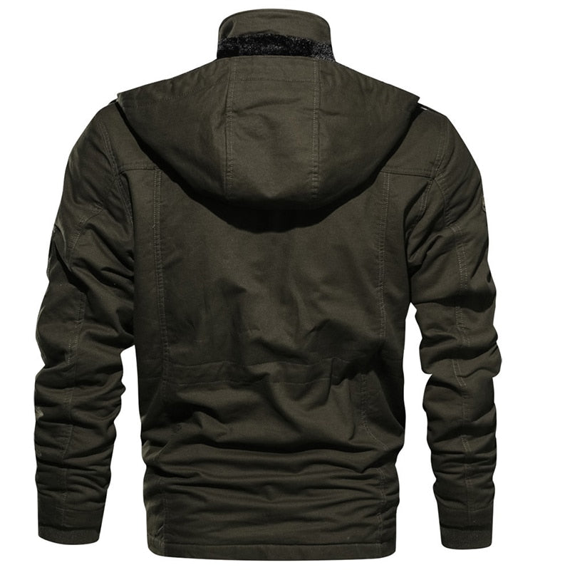 Cargo Jacket - Men's Casual Hooded Fleece Lined Jacket