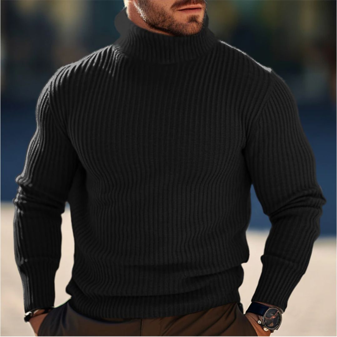 Roll Neck Jumper - Long Sleeve - Turtleneck - Knitted Sweater - Men's Jumper