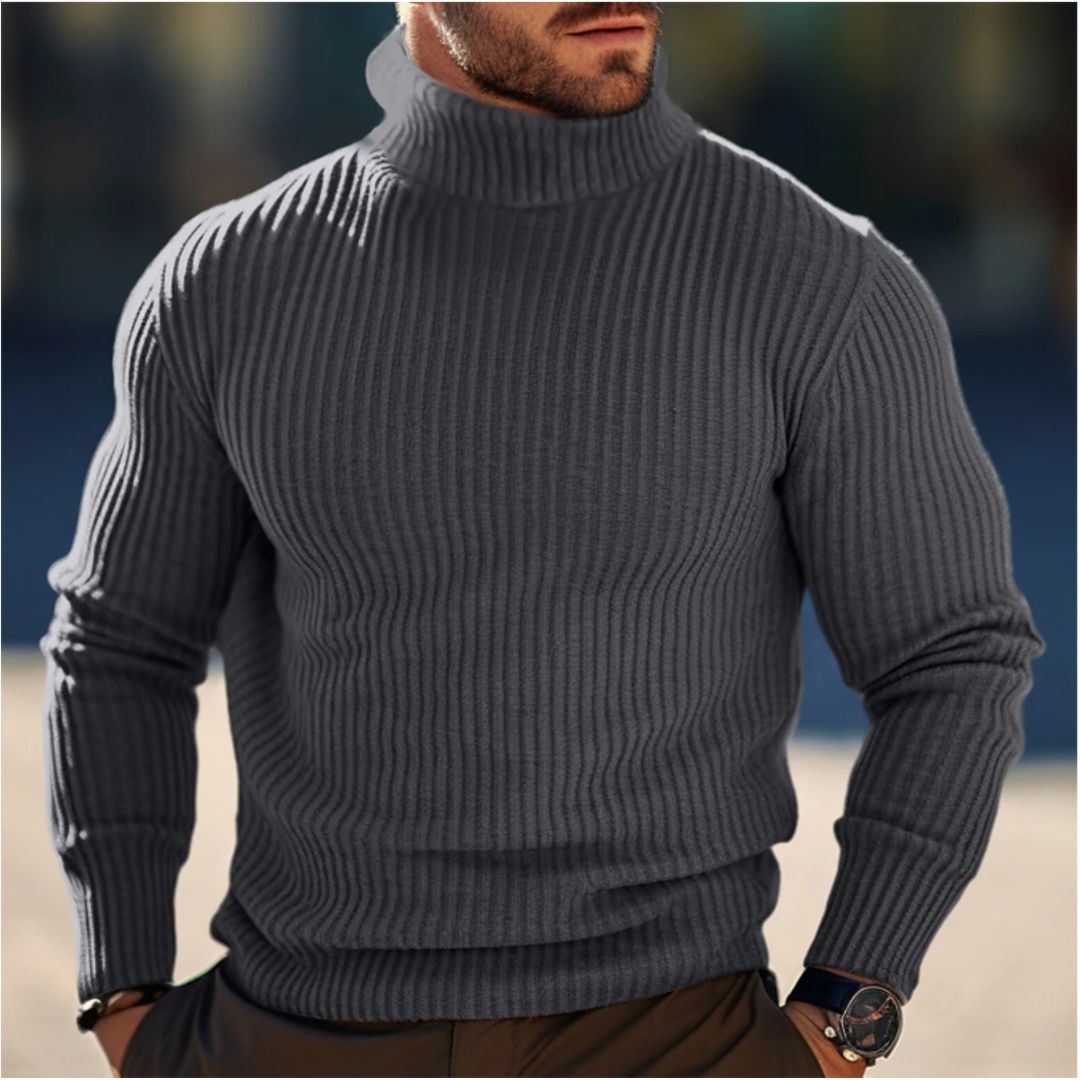 Roll Neck Jumper - Long Sleeve - Turtleneck - Knitted Sweater - Men's Jumper