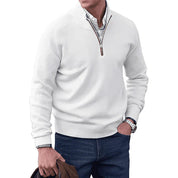 Quarter Zip Jumper - Long Sleeve - Knitted - Cashmere Sweater - Men's Half Zip Sweater