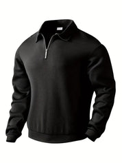 Quarter Zip Sweatshirt | Collared | Regular zip | Mens Half Zip Pullover | Men's Clothing