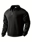 Quarter Zip Sweatshirt | Collared | Regular zip | Mens Half Zip Pullover | Men's Clothing
