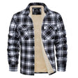 Plaid Overshirt - Men's Button-Up Fleece Lined Shirt Jacket for Winter