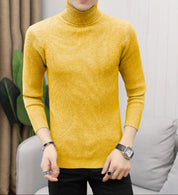 Roll Neck Jumper - Men's Slim Fit Knitted Turtleneck Sweater