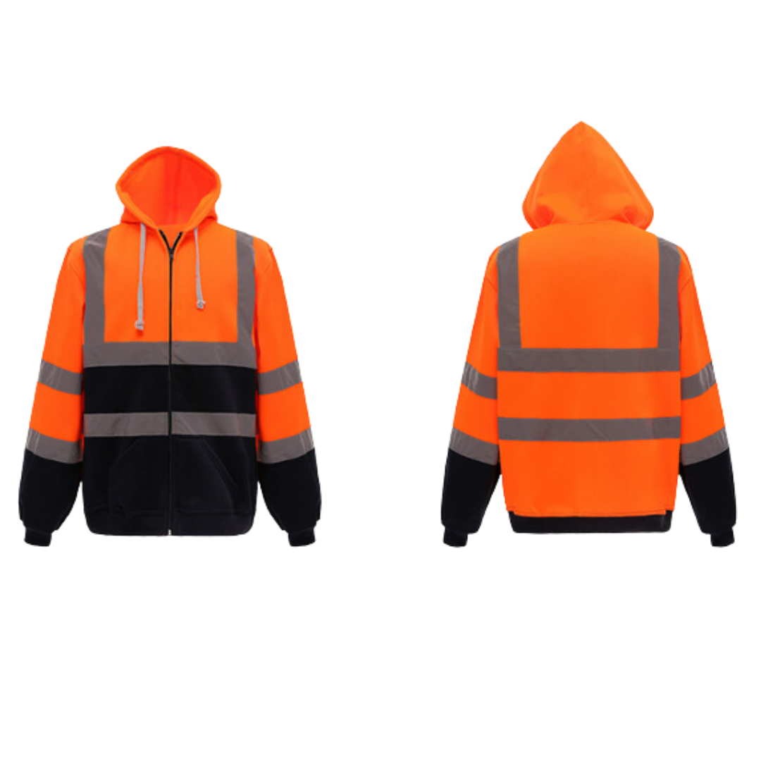 Hi Vis Jacket - Hooded - Workwear - Reflective Jacket - Men's Jacket