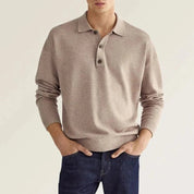 Polo Sweatshirt - Collared - Long Sleeve - Polo Jumper - Men's Clothing