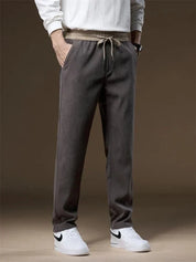 Corduroy Pants - Drawstring - Straight Leg - Sweatpants - Mens Joggers