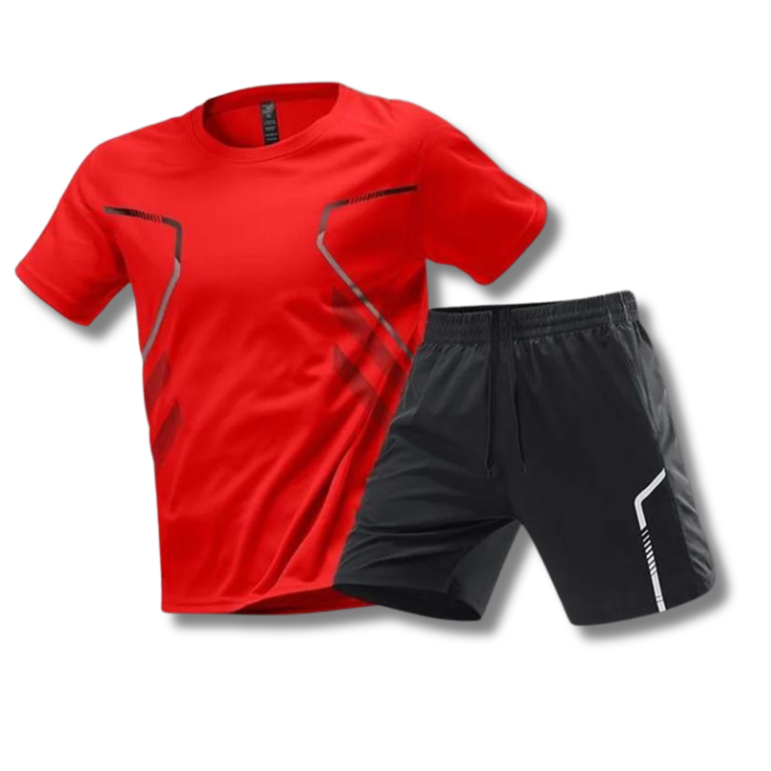 Activewear Set - T-Shirt - Shorts - Gym Clothes - Exercise Clothes for Men 