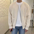Zip Cardigan - Chunky - Rib Knit - Knit Cardigan - Men's Cardigan