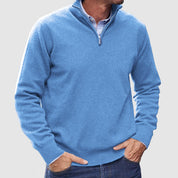 Quarter-Zip Jumper - Men's Casual Half-Zip Pullover Sweater
