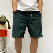 Corduroy Shorts - Men's Loose Fit Drawstring  Cord Shorts for Summer