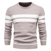 Men's Jumper - Round Neck - Striped - Knitted Sweater - Men's Clothing