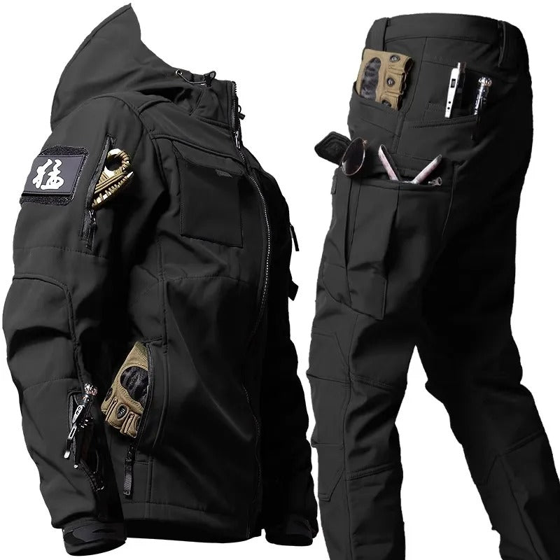 Outdoor Clothes - Men's Waterproof Tactical Jacket and Cargo Pants Set