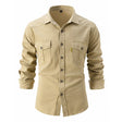 Denim Shirt - Men's Long Sleeve Button-Up Shirt with Breast Pockets