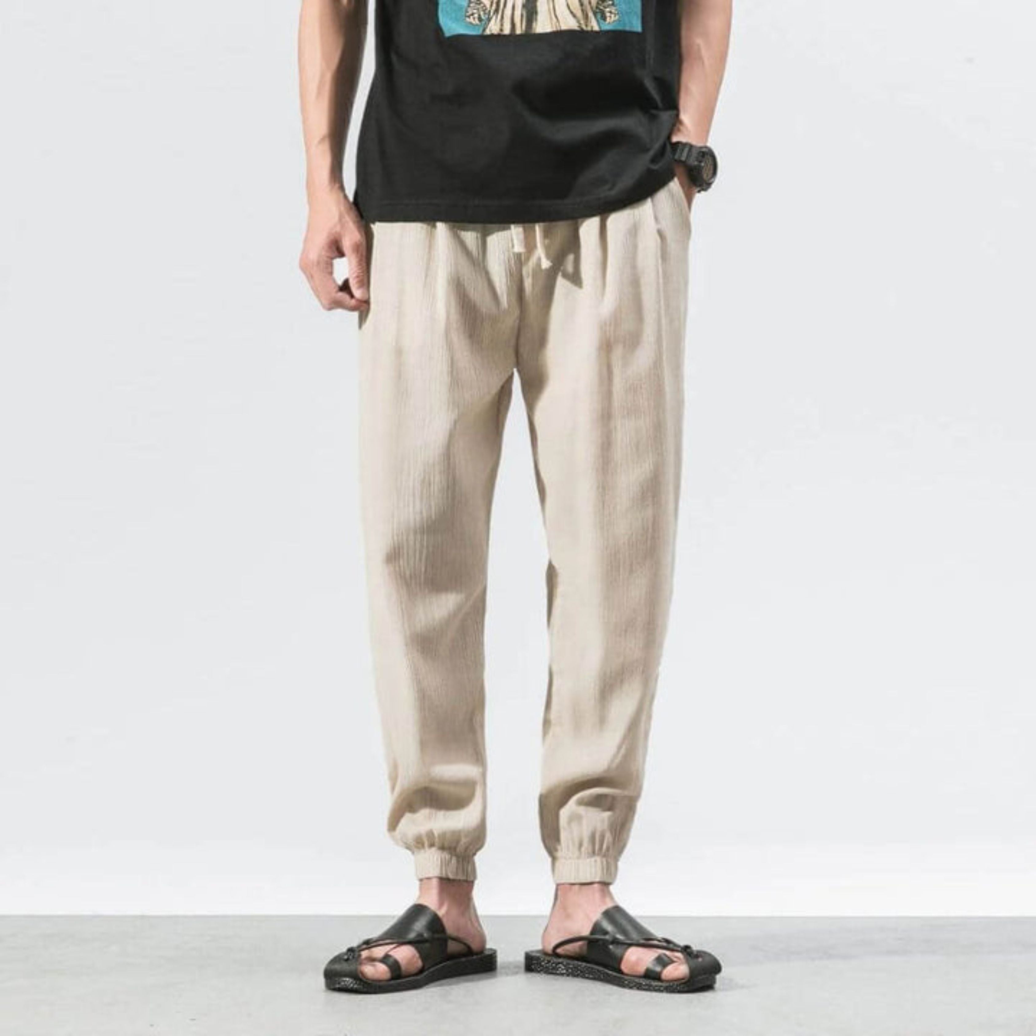 Men's Joggers - Leisure - Lightweight - Drawstring Pants - Men's Pants